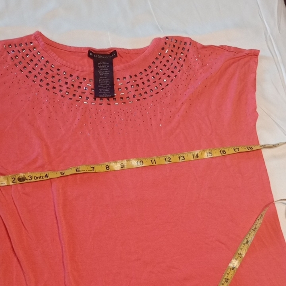 Design History Pink Embellished Short Sleeve Tee